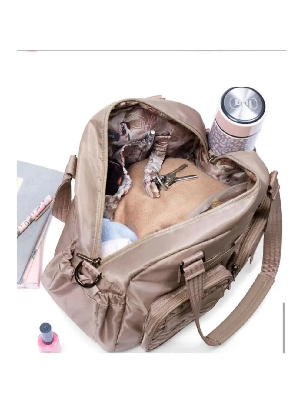 NWT Lug Women's Puddle Jumper Tote Bag Beige/Sand Taupe
